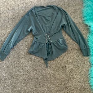 Olive green corset top